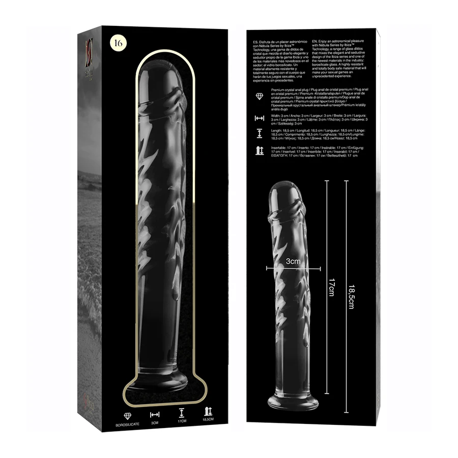 NEBULA SERIES BY IBIZA - MODELLO 16 DILDO IN VETRO BOROSILICATO 18,5 X 3 CM ROSA